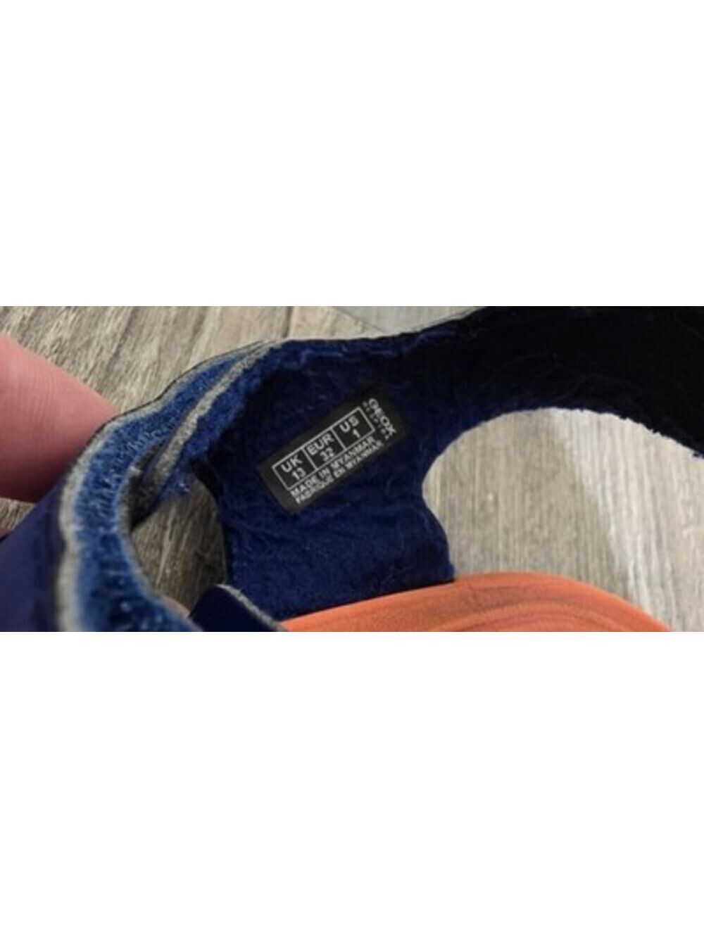 Geox J Sandal Fusbetto Royal Blue/Orange Water Friendly Kids Sz 1 Hook And Loop - Picture 3 of 7
